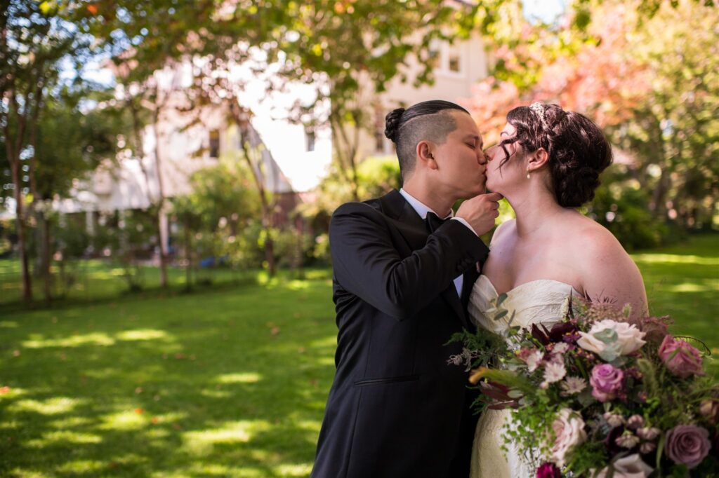 Sacramento Wedding Venues: 5 Fall Favorites We Love 2 The Willow Ballroom couple taking photos at the Estate.